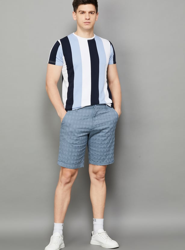 T-BASE Textured Regular Shorts