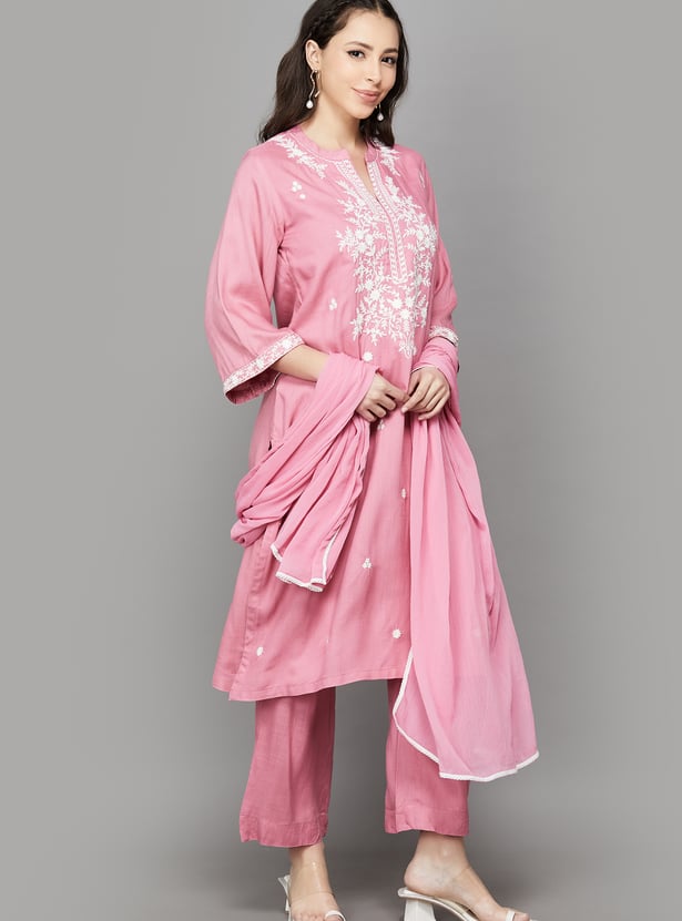 BIBA Embroidered Kurta Set