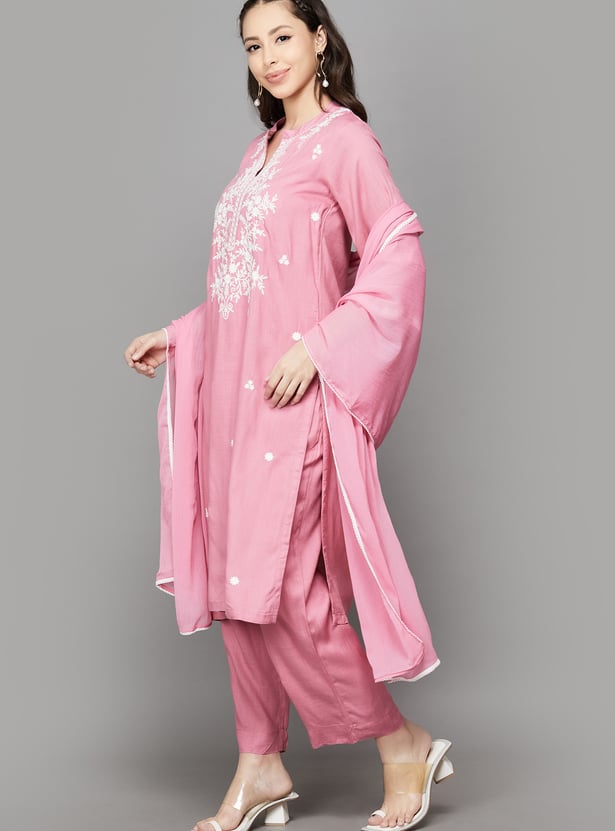 BIBA Embroidered Kurta Set