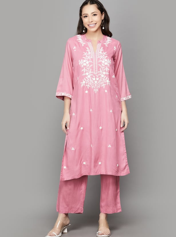 BIBA Embroidered Kurta Set