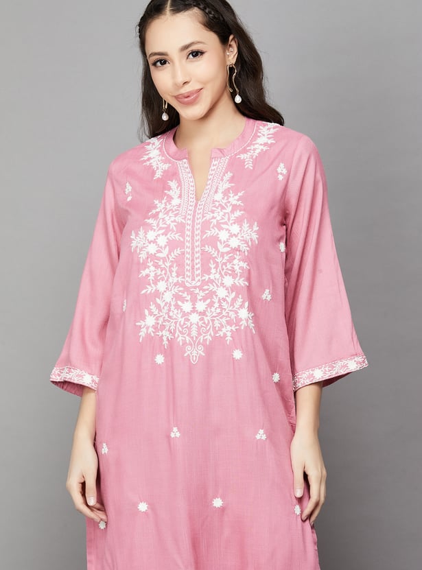 BIBA Embroidered Kurta Set