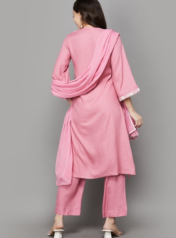 BIBA Embroidered Kurta Set