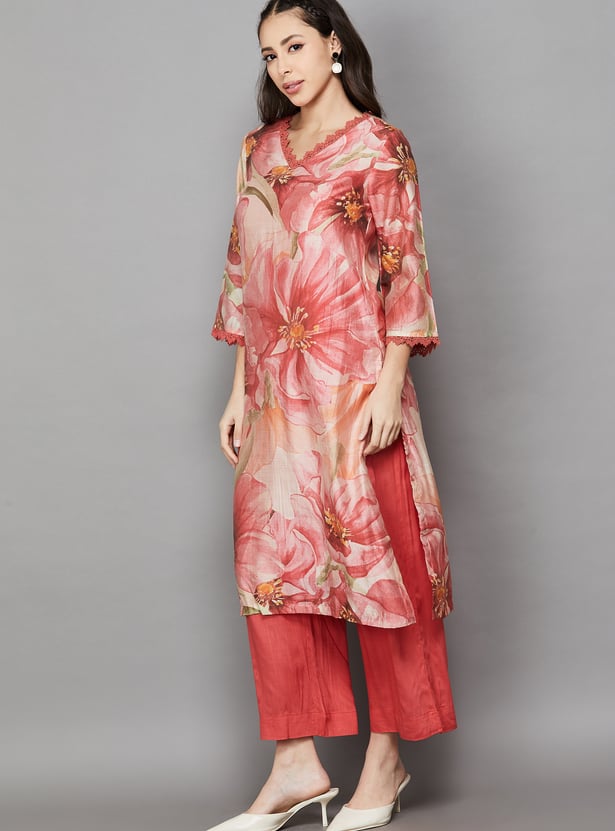BIBA Floral Print Kurta Set