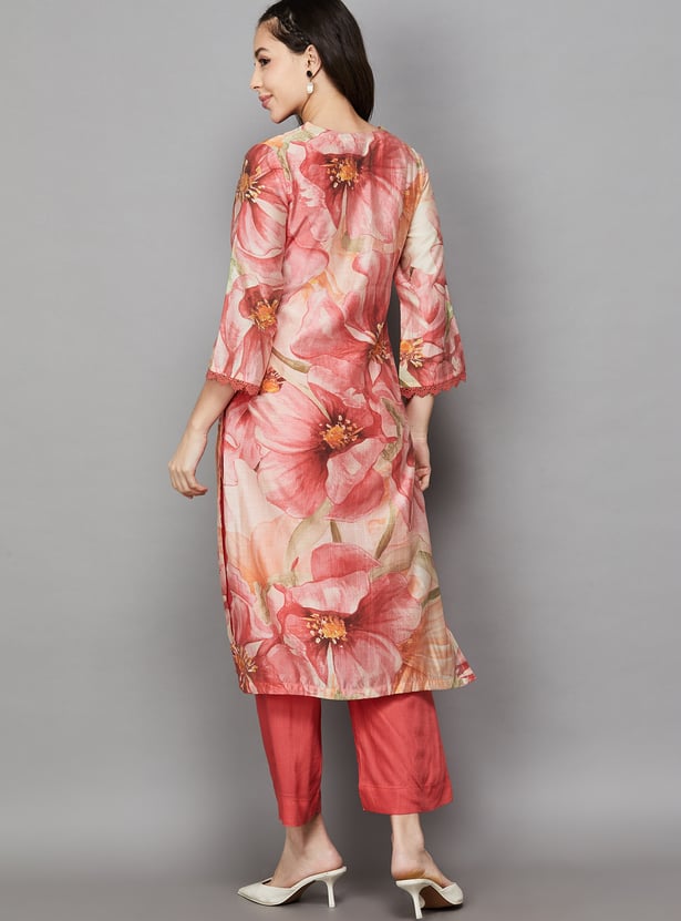 BIBA Floral Print Kurta Set