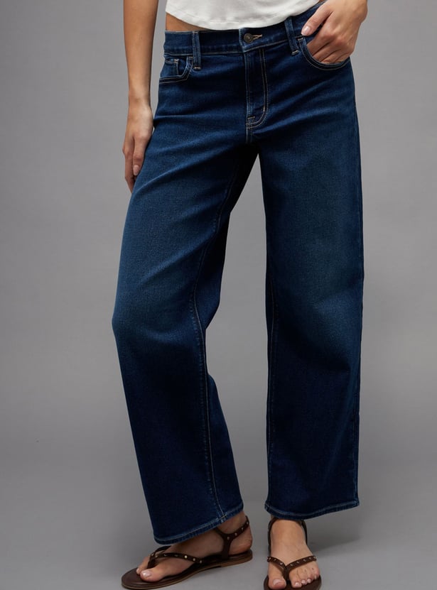 AMERICAN EAGLE Solid Straight Fit Jeans