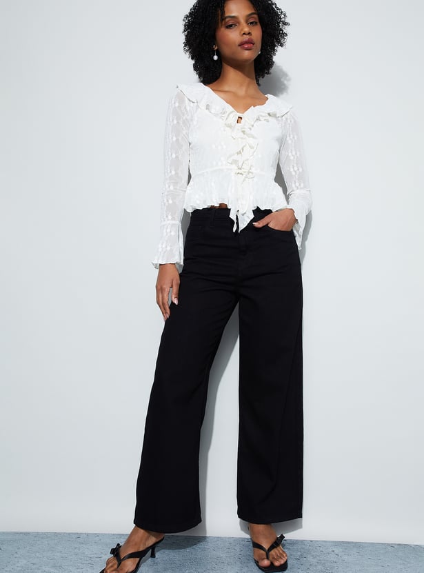 GINGER Solid Straight Fit Jeans