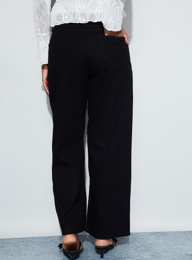 GINGER Solid Straight Fit Jeans