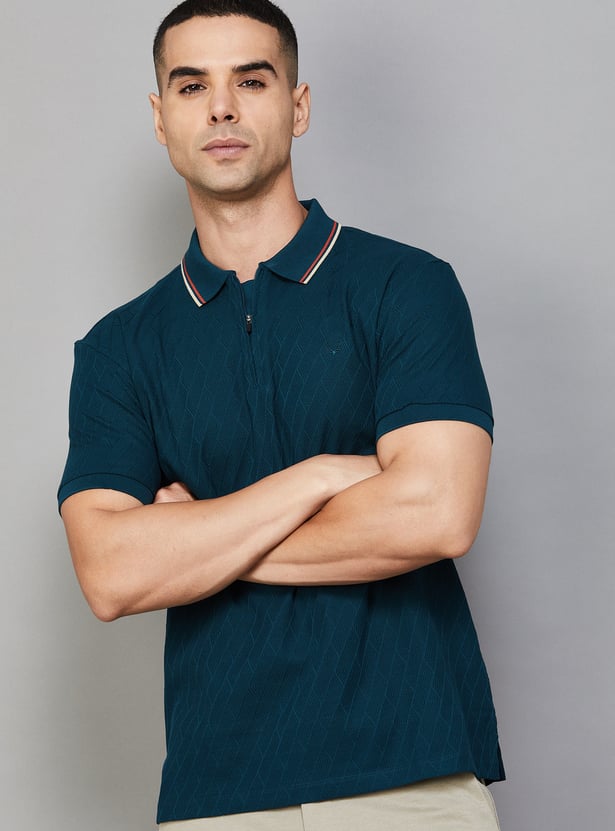 ALLEN SOLLY Patterend Polo T-shirt