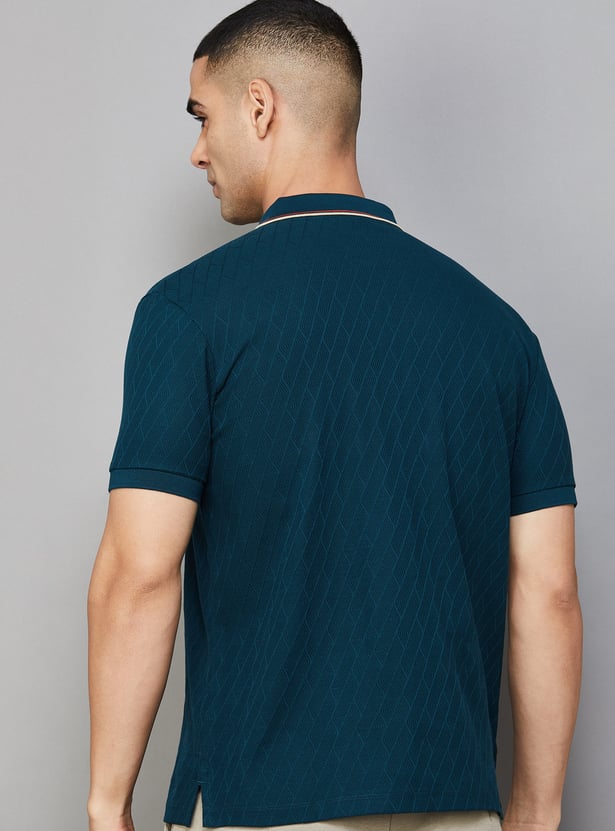 ALLEN SOLLY Patterend Polo T-shirt