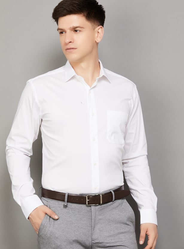 PARK AVENUE Solid Slim Fit Formal Shirt