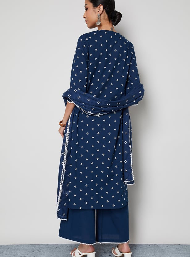 MELANGE Printed Straight Kurta Set