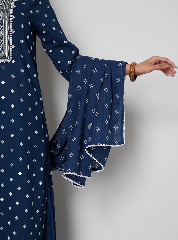 MELANGE Printed Straight Kurta Set