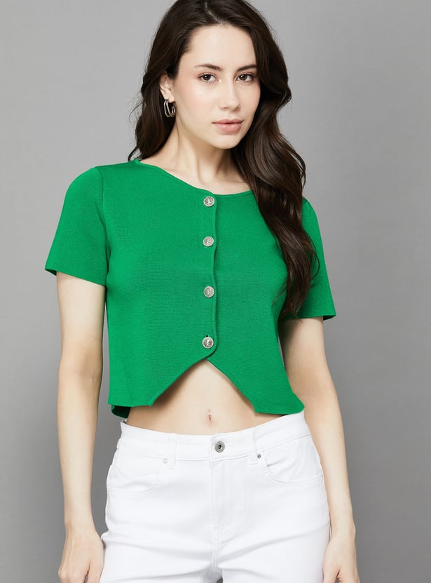 ONLY Buttoned Crop Top
