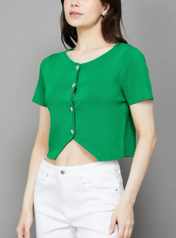 ONLY Buttoned Crop Top