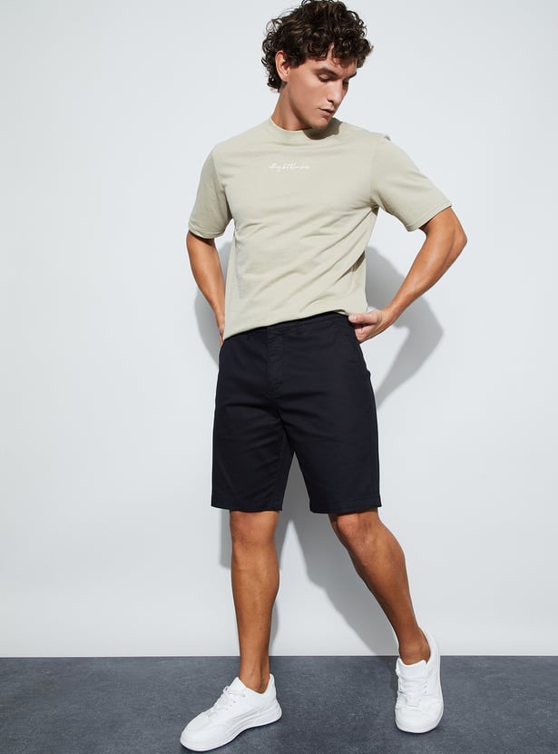 CODE Solid Regular Fit Shorts