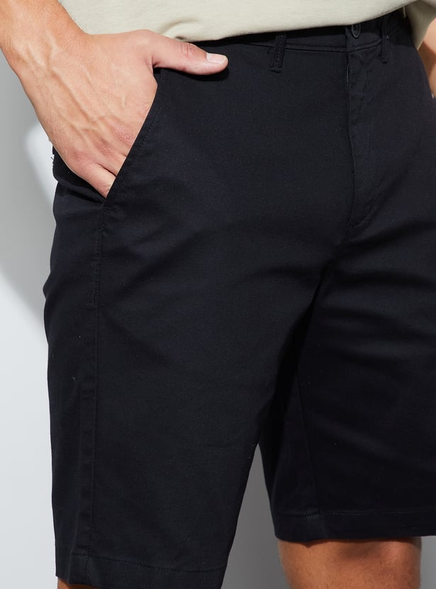 CODE Solid Regular Fit Shorts