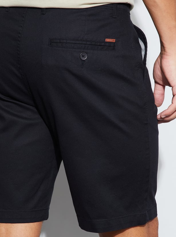 CODE Solid Regular Fit Shorts