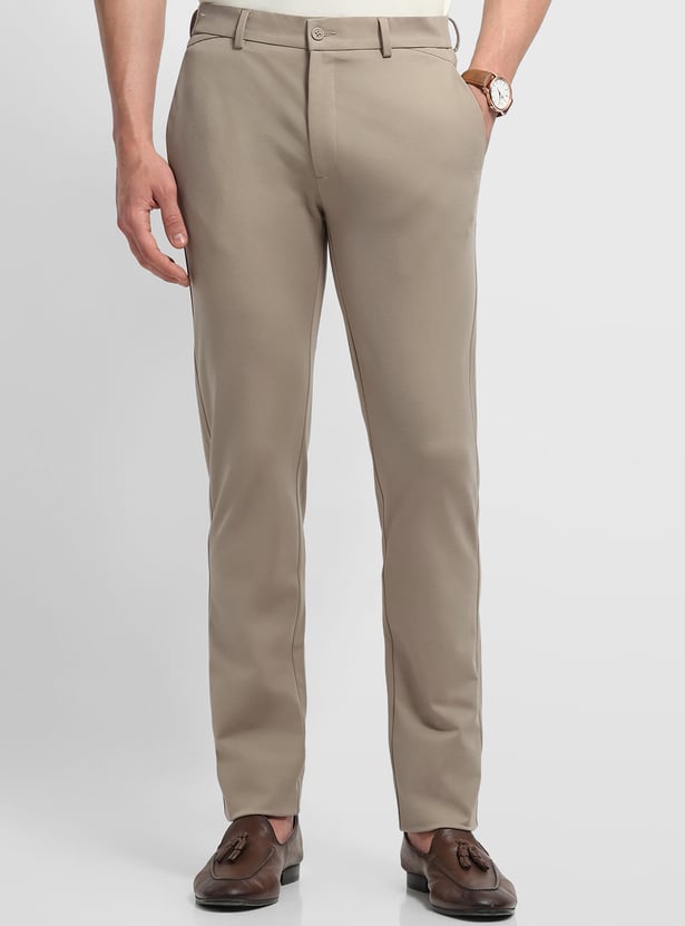 ARROW Solid Slim Straight Formal Trousers
