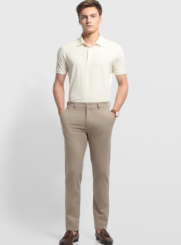 ARROW Solid Slim Straight Formal Trousers