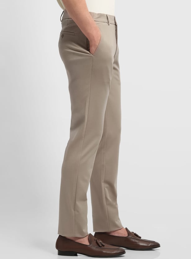 ARROW Solid Slim Straight Formal Trousers