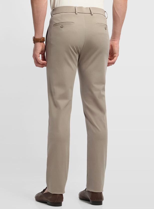 ARROW Solid Slim Straight Formal Trousers