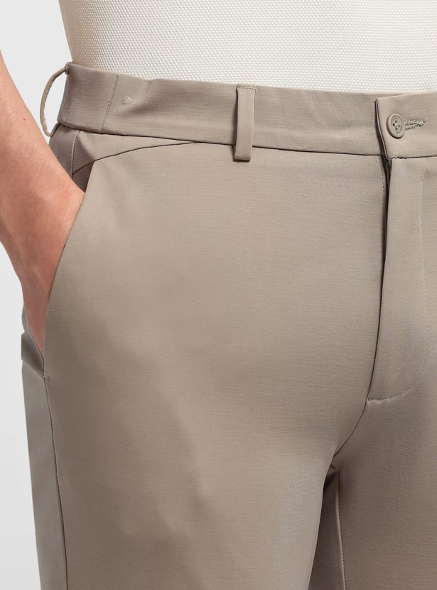 ARROW Solid Slim Straight Formal Trousers