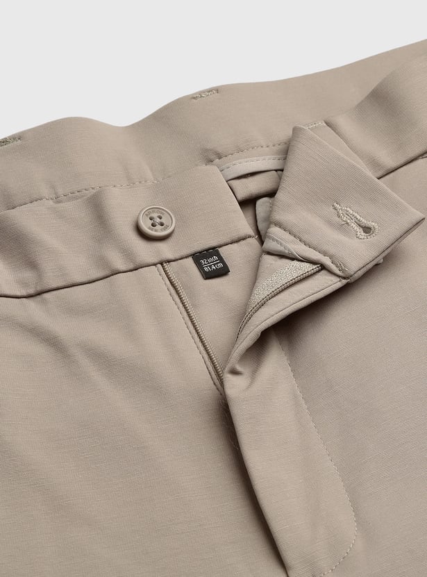 ARROW Solid Slim Straight Formal Trousers