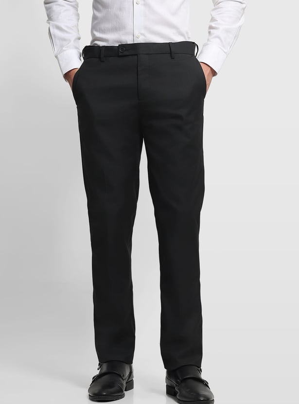 ARROW Solid Slim Straight Formal Trousers