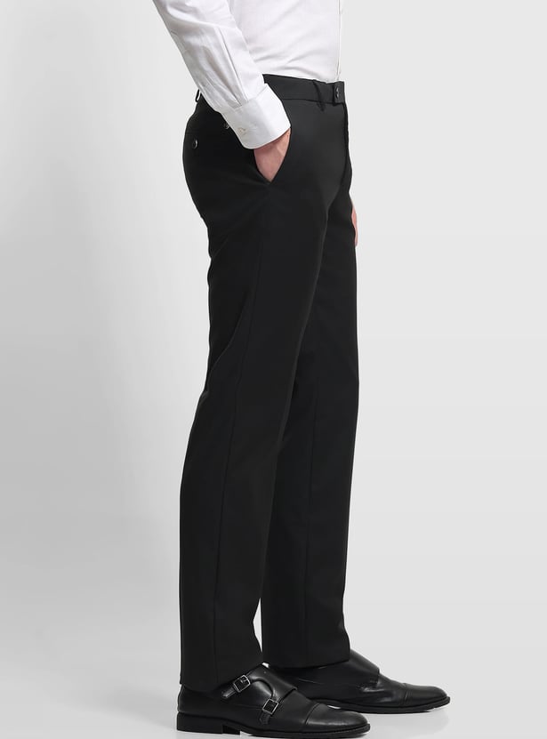 ARROW Solid Slim Straight Formal Trousers