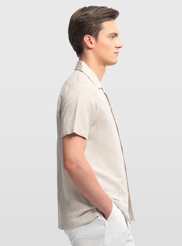 ARROW Floral Embroidery Slim Fit Formal Shirt