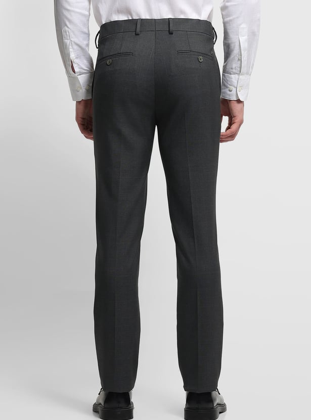 ARROW Textured Slim Straight Formal Trousers