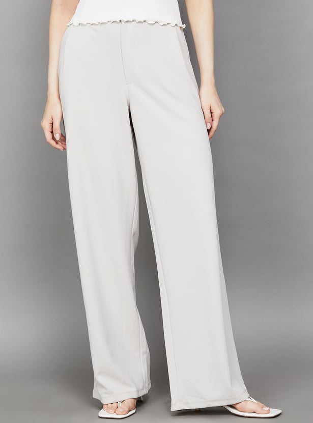 ONLY Solid Flat Front Trousers