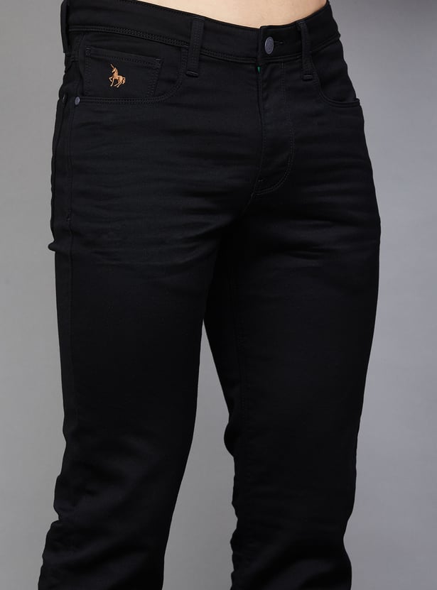 V DOT Solid Slim Straight Trousers