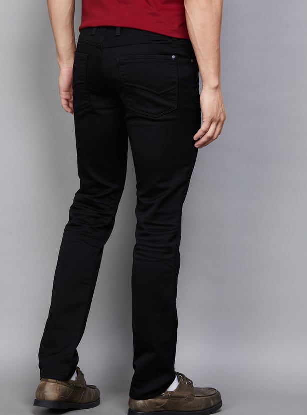 V DOT Solid Slim Straight Trousers