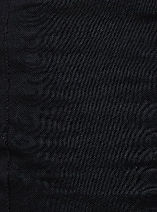 V DOT Solid Slim Straight Trousers