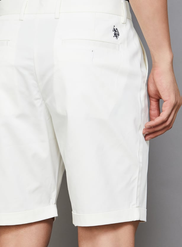 US POLO ASSN Solid Slim Fit Shorts
