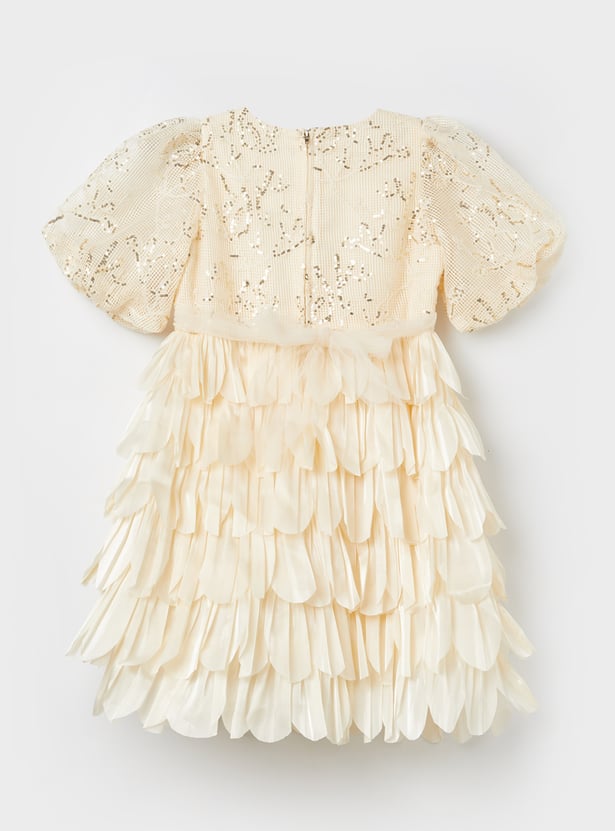 PEPPERMINT Girls Sequins Layered Dress