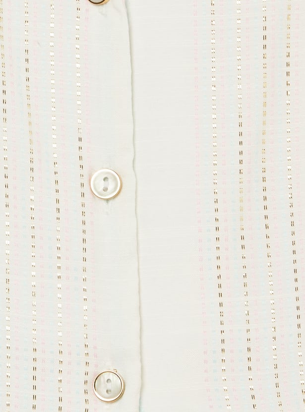 PEPPERMINT Girls Striped Shirt Dress with Belt