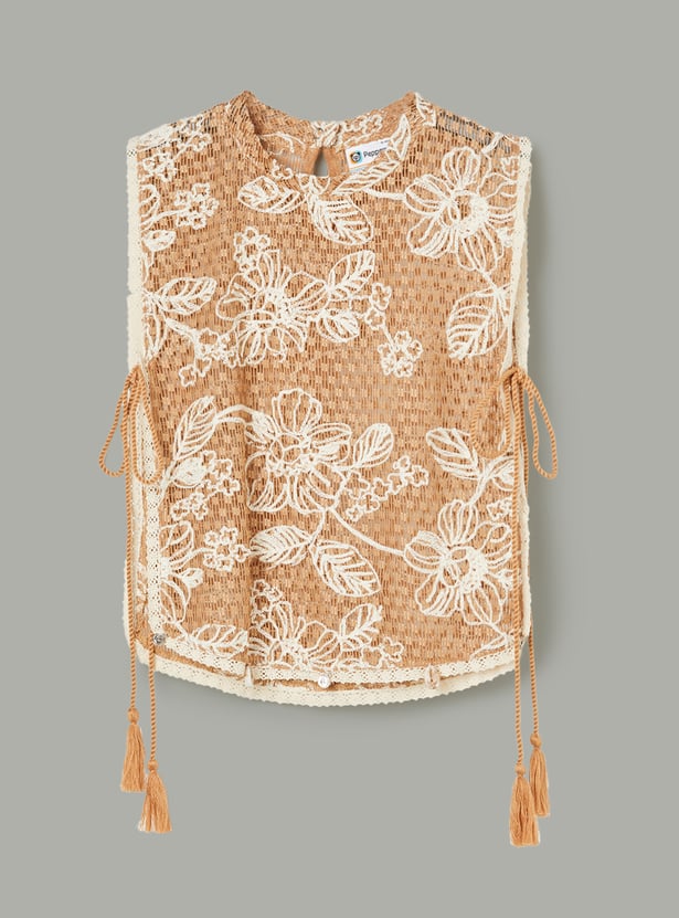 PEPPERMINT Girls Embroidered Top with Pants Set