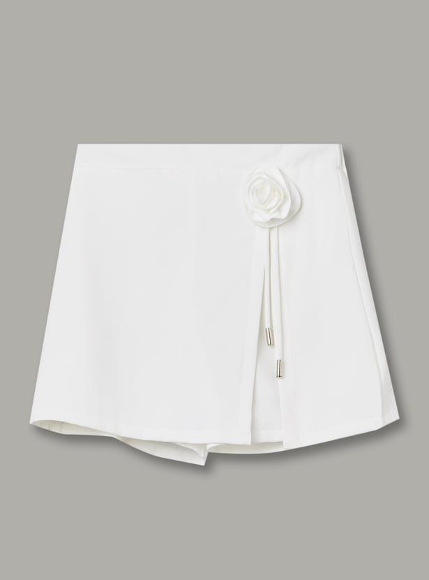 PEPPERMINT Girls Flower-Detail Skorts