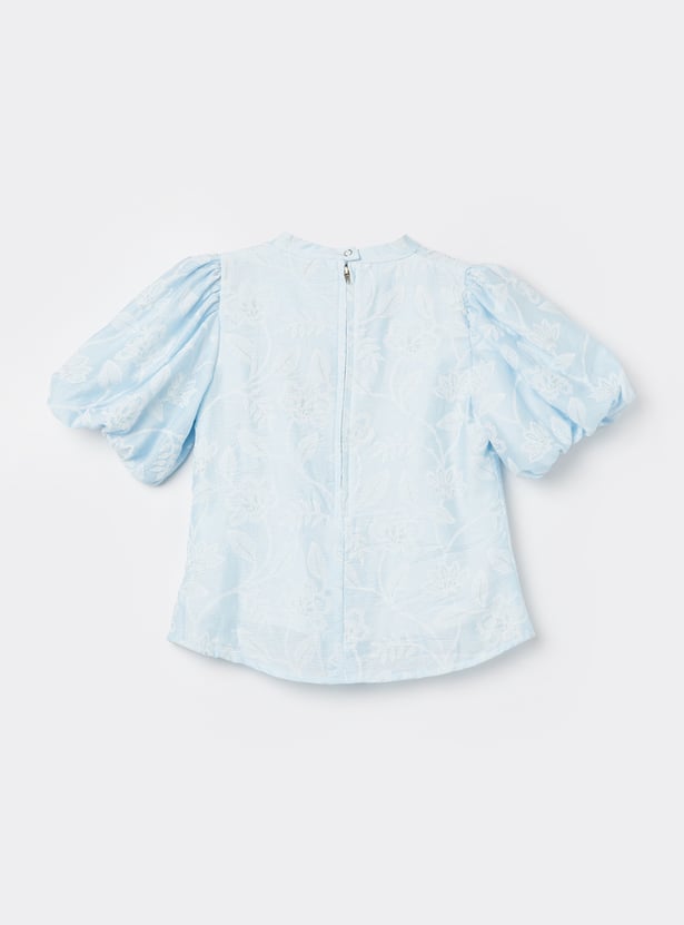 PEPPERMINT Girls Embroidered Bow Top