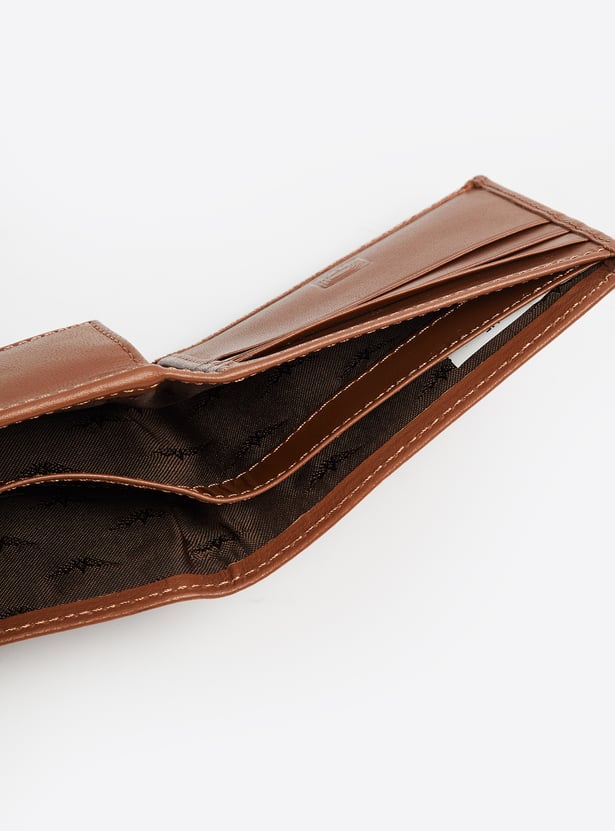 PARK AVENUE Stitch-Detailed Leather Bi-Fold Wallet