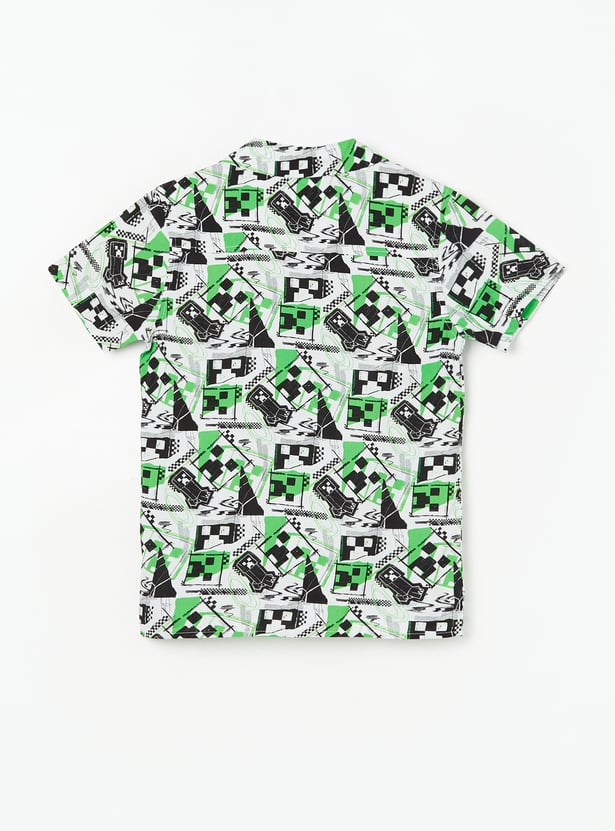 KIDSVILLE Boys Minecraft Printed Shirt