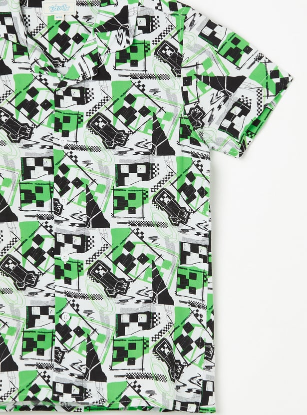 KIDSVILLE Boys Minecraft Printed Shirt