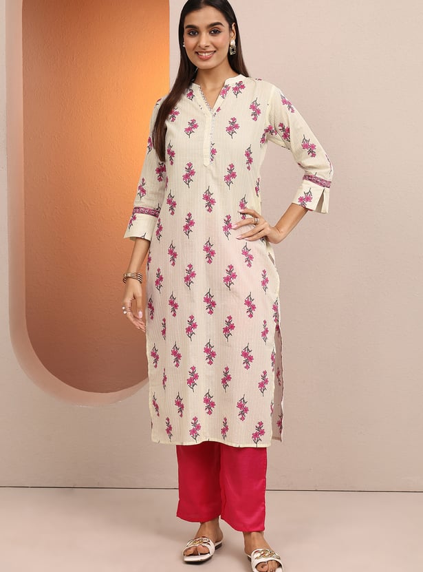 LIBAS Floral Print Straight Kurta