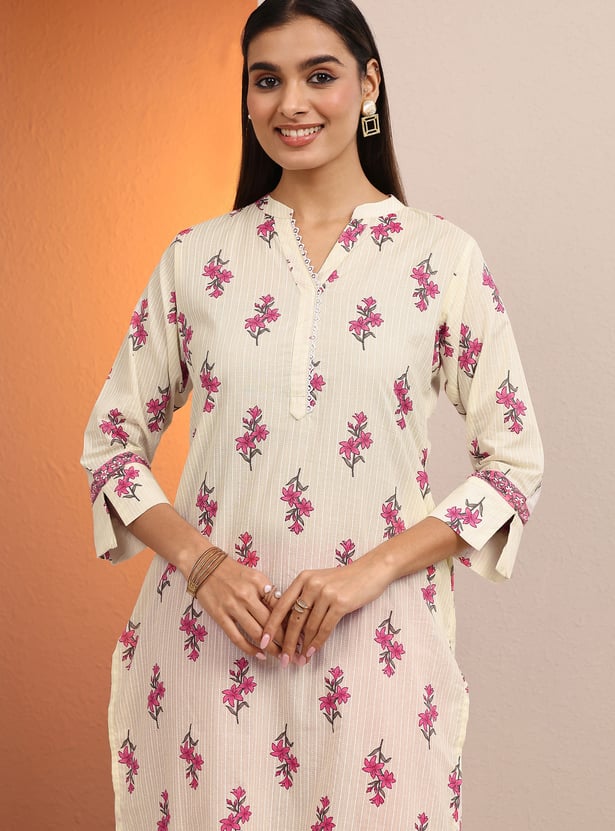 LIBAS Floral Print Straight Kurta