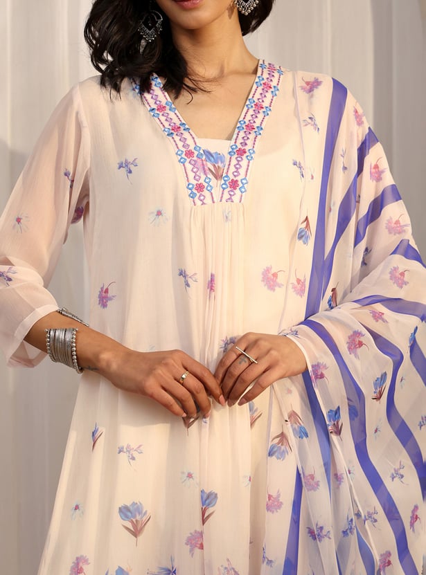 LIBAS Floral Print Kurta Set