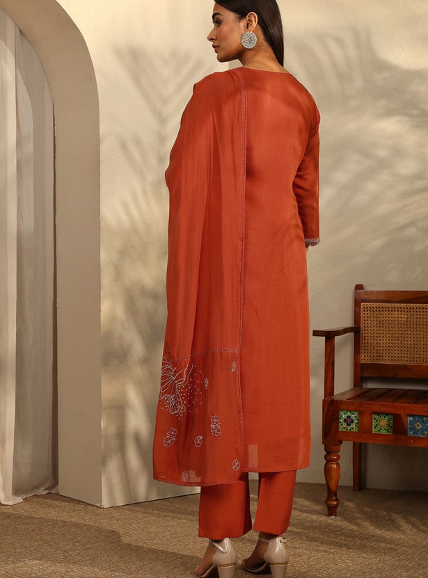 LIBAS Embroidered Straight Kurta Set