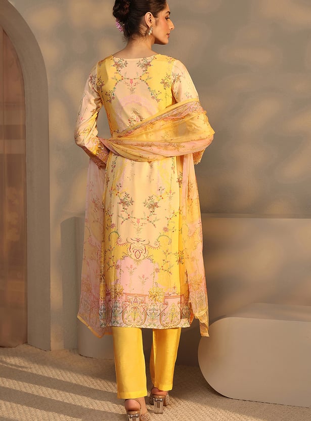 LIBAS Floral Print Straight Kurta Set