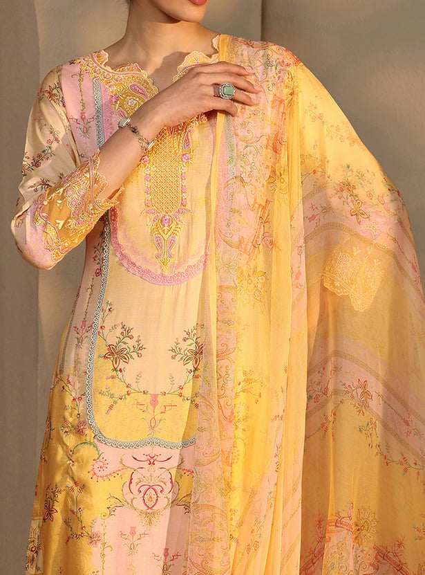 LIBAS Floral Print Straight Kurta Set